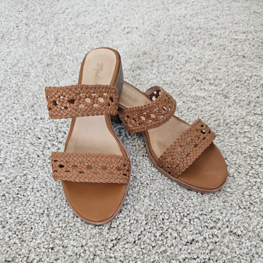 Madewell Woven Heeled Sandal US 5.5 Cognac